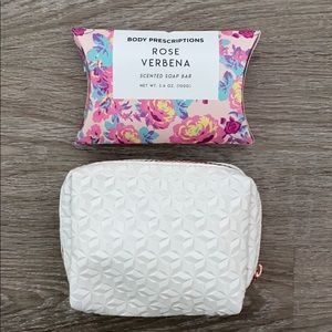 ❤️ Rose Verbena Scented Soap with White Cosmetic Case